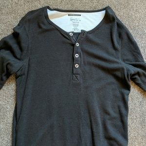 Mens S long sleeve with buttons and a wide neck
